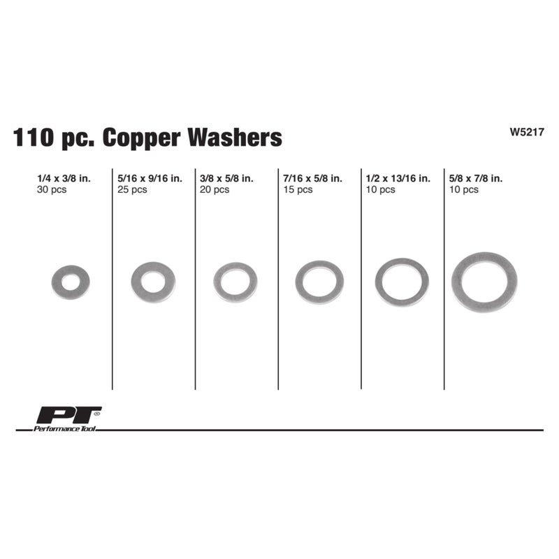 Performance Tool W5217 110pc Copper Washer Assortment - Image 2